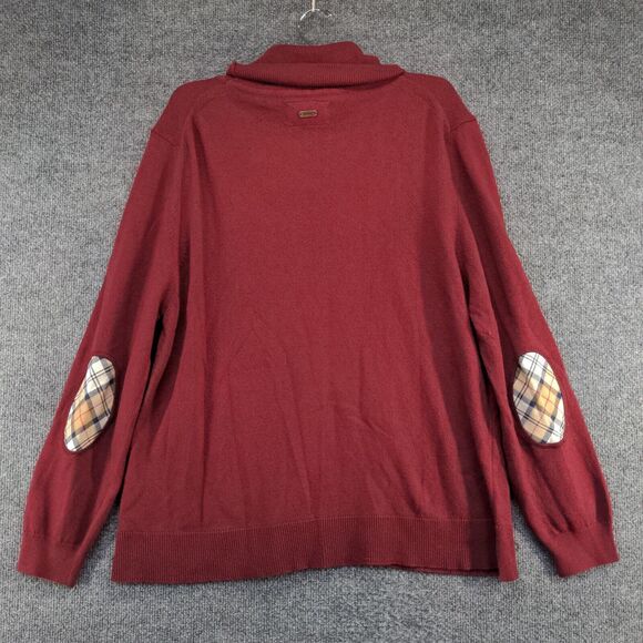 Barbour Women's Pendle Roll Collar Turtleneck Sweater Red 14 Elbow Patch - Picture 5 of 12